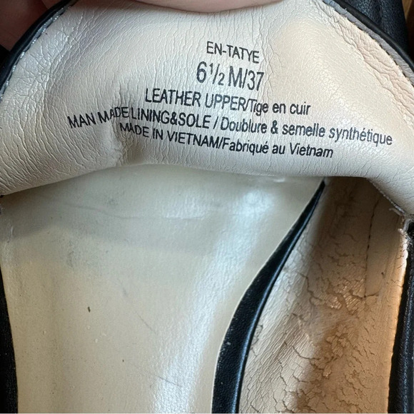 Enzo Angiolini Women’s Flat Black‎ Leather Loafers with Gold Bar Detail size 6.5 - Picture 4 of 9